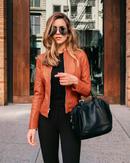 Jaqueta de Couro Feminina - Moda Inverno